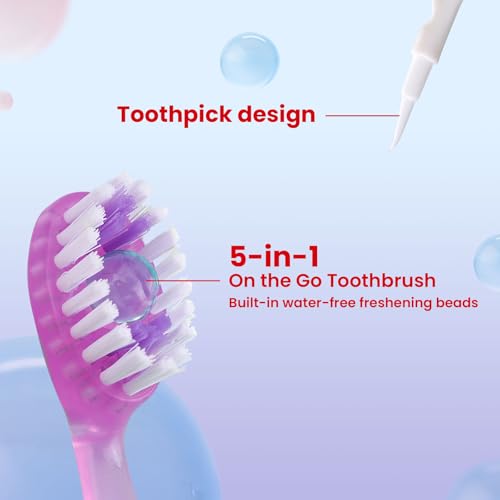 RR ORCRO 40 Pack Disposable Travel Toothbrushes with Toothpaste Floss & Tongue Scraper - Variation of THIS listing