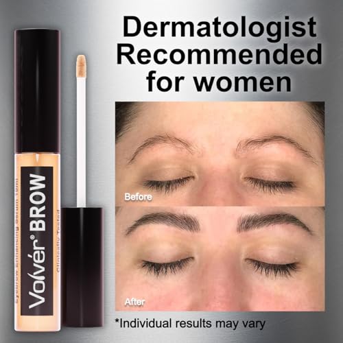 Volver BROW Enhancing Serum for Bolder Thicker Denser Eyebrows | Advanced Stem Cell Formula with Minimal Ingredients for women and men | Clinically Tested and Dermatologist Approved | MADE IN USA 10ml