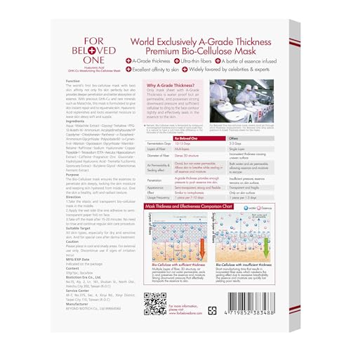 Hyaluronic Acid Bio-Cellulose Facial Mask Pack of 3 - Deep Hydration & Nourishment