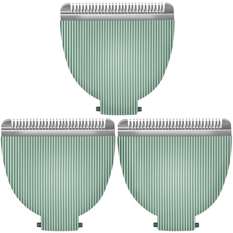 3Pcs Replacement Blades Compatible with Meridian Trimmer, Hygienic Ceramic Replacement Blades for Meridian Body Trimmer, Green