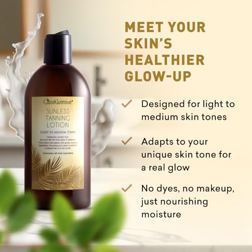 Self Tanner Lotion for Light to Medium Skin - Hydrating Sunless Tan, 8 Oz