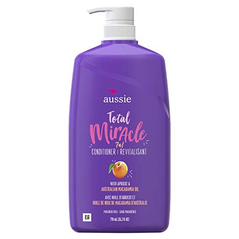 Aussie Total Miracle with Apricot & Macadamia Oil, Paraben Free Conditioner, 26.2 fl oz, Pack of 4