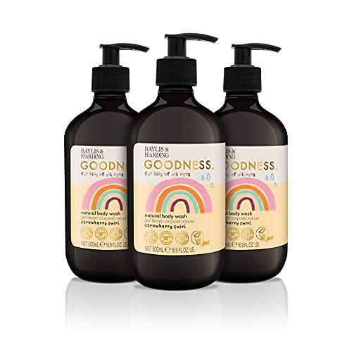Kids Natural Body Wash with Strawberry Scent - 3 Pack, 16.9 Fl Oz