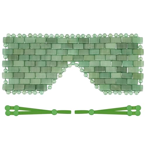 Relaxing Jade Eye Mask - Light Green Beaded Eye Cover for Hot & Cold Therapy