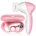 Electric Facial Cleansing Brush for Women, 3-in-1 Face Cleanser and Exfoliator Brush with 3 Brush Heads, 2 Speeds, Waterproof Spin Brush, Travel Size Case, Perfect for Valentine's Day (Pink)