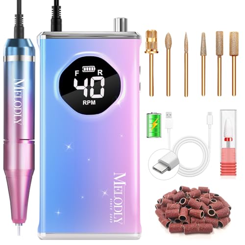 Electric Nail Drill Kit - Professional 40,000 RPM Nail File with Pink-Blue Variation
