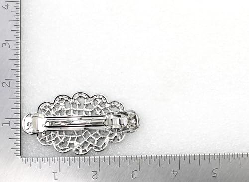 Faship Clear Floral Hair Barrette Clip - Rhinestone Bridal Hair Jewelry