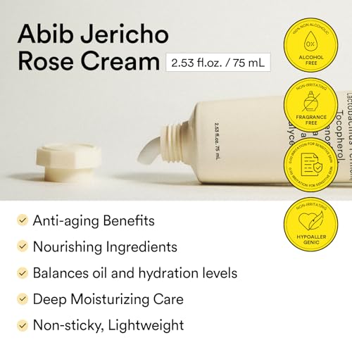 Abib Jericho Rose Firming Moisturizer for Dry & Aging Skin - Sensitive, Non-Greasy, 2.53 fl oz