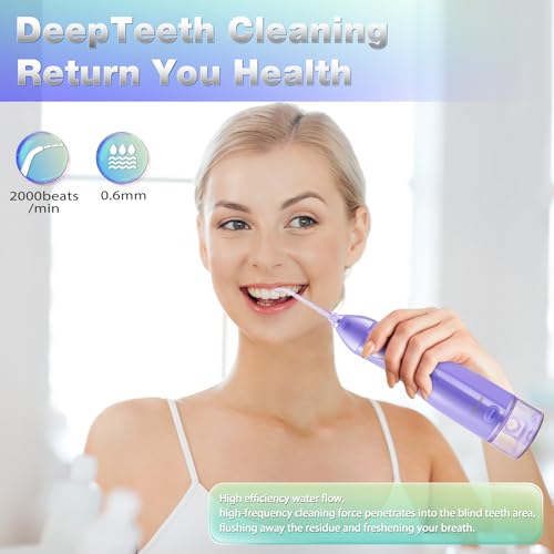 Electric Water Flosser Cordless Oral Irrigator for Teeth - Lavender