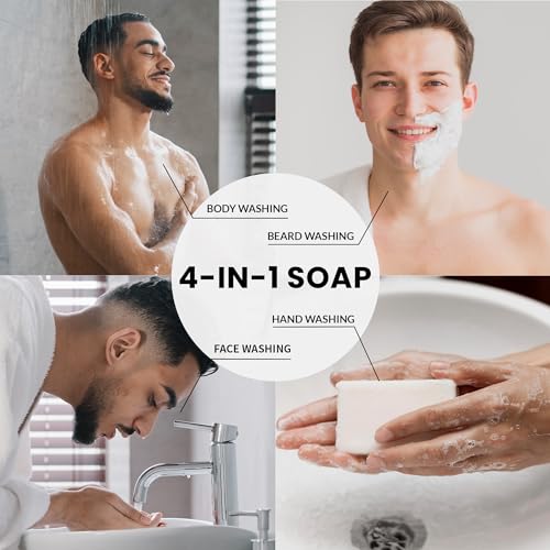 Rinse & Robust 6x5.3 oz Men's Natural Bar Soap Gift Set – 6 Scents Exfoliating & Moisturizing