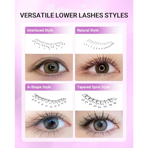 NAGARAKU Eyelash Extensions Classic J B C D N LC LD L DD CC LB Curl 0.03-0.20 Thickness 5-17mm, Matte Black Individual Lashes Professional Supplies for Lash Techs (0.10-J 5-8mm Mix Bottom Lashes)