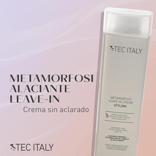 Tec Italy Metamorfosi Leave-In Styling Cream for Curly & Wavy Hair, Heat Protection, Smoothing, Frizz Control & Shine, 10.14 fl oz (300 ml)