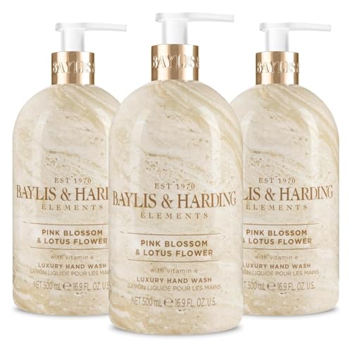 Pink Blossom & Lotus Flower Hand Wash with Dispenser - 16.9oz / 500ml, 3-Pack