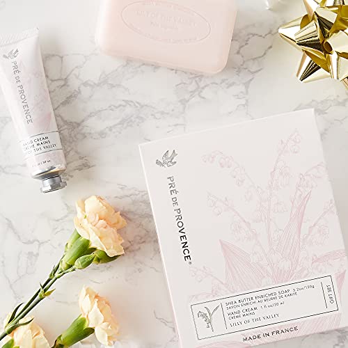 Pre de Provence Lily of the Valley Gift Set – 150g Soap Bar + 1 fl oz Hand Cream