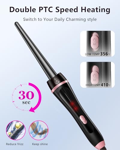 5-in-1 Curling Iron Set with Ceramic Barrels & Thermal Brush for Salon-Quality Hair