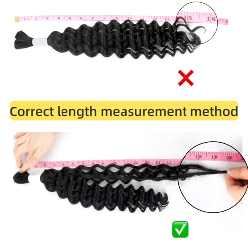 NERUMO 18Inch / 100G Water Wave Human Braiding Hair - No Weft, Brazilian Virgin, Boho & Knotless Braid Extensions, 12A Quality