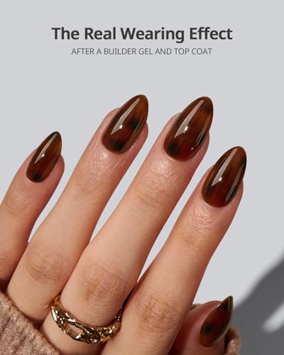 Press On Nails Short Almond Tortoise Shell 96Pcs - Natural Look & Easy Application