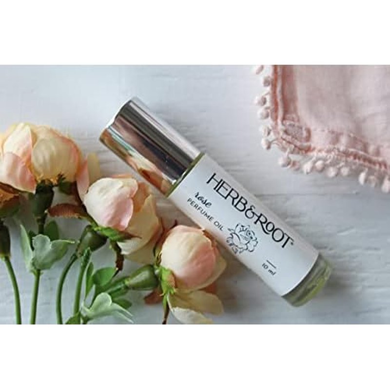 Herb & Root Rose Oil Rollerball (Roll On) Perfume 10 ml | Traditional English Tea Rose Perfume for Women