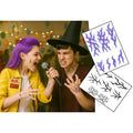 K-Pop Style Tribal Temporary Tattoos ? Are You Guardian or Demon? 2 A5 Sheets of Black & Purple Fantasy Markings for Cosplay, Festivals & Halloween