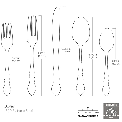 20-Piece Flatware Set for 4 - Elegant Silverware with Swirling Floral Design