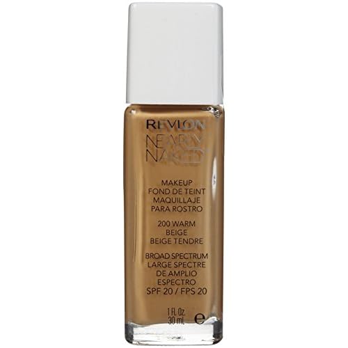 Revlon Nearly Naked Liquid Makeup Broad Spectrum SPF 20, #200 Warm Beige, 1 Fluid Ounce