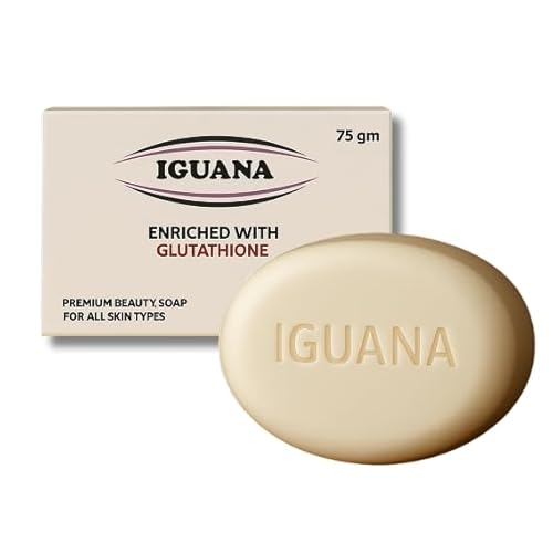 Iguana Glutathione Skin Whitening Soap | Brightening & Even Tone Bath Bar for All Skin Types | 75g x 4 Pack | Gentle, Moisturizing & Radiance-Enhancing Soap