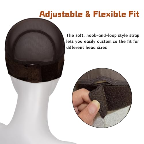 Brown Wig Grip Cap for Glueless Wigs 11x5 Wide Lace Ear Cutouts Isshin Beauty