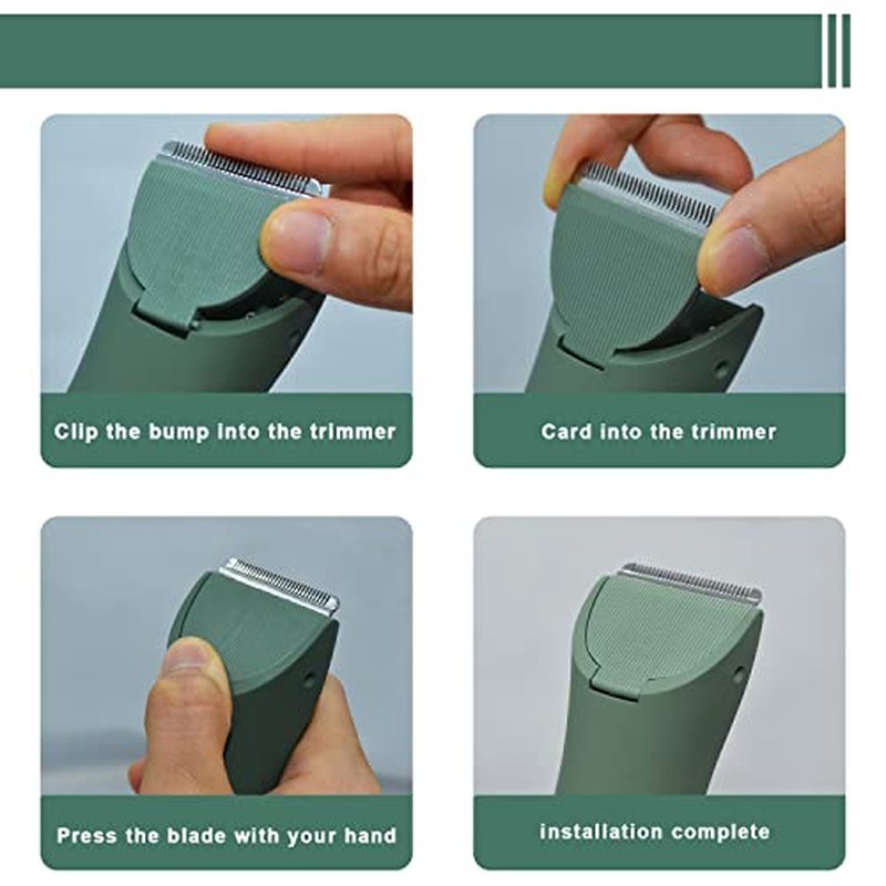 Audoc 3PCS Replacement Blades for Meridian Trimmer,Hygienic Ceramic Hair Replacement Blades for Meridian Body Trimmer (Onyx & Sage),Green