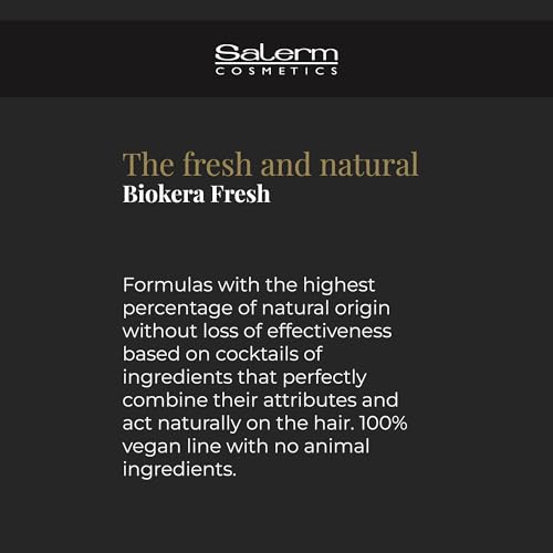 SALERM - Repair Shampoo Yellow Shot - Biokera Fresh - 1000 ml - Repairs and Protects - For Shiny, Frizz-Free Hair - Sulfate-Free and Paraben-Free Shampoo