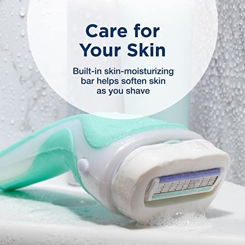 Schick Intuition Razors for Women with Sensitive Skin | 1 Razor & 2 Intuition Razor Blades Refill with Organic Aloe (Pack of 2)