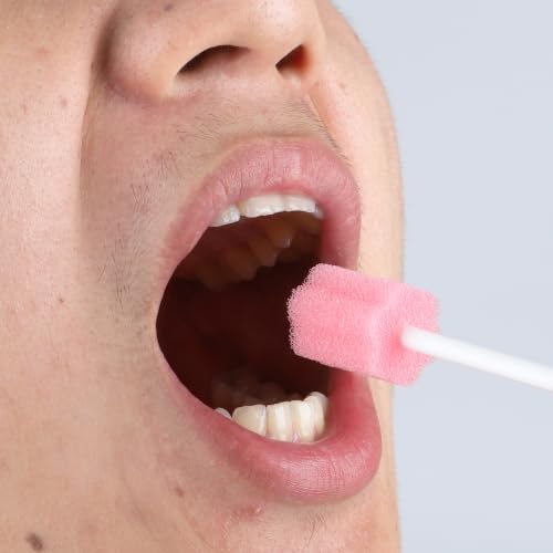 Qyoswab Safety Oral Swabs 250 pcs - Gum-Protective, Individually Wrapped, Unflavored, for Elderly & Dry Mouth Relief