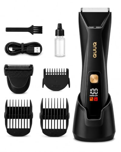 Men's Waterproof Body Hair Trimmer with Skin-Safe Blades, LED Display & USB-C Charging