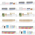 12 Pack Wall Mounted Acrylic Nail Polish Organizer Rack 15 Inch Clear Nail Polish Shelf with Removable Ends Multi-Purpose Shelf for Essential Oils Cosmetics Storage Display