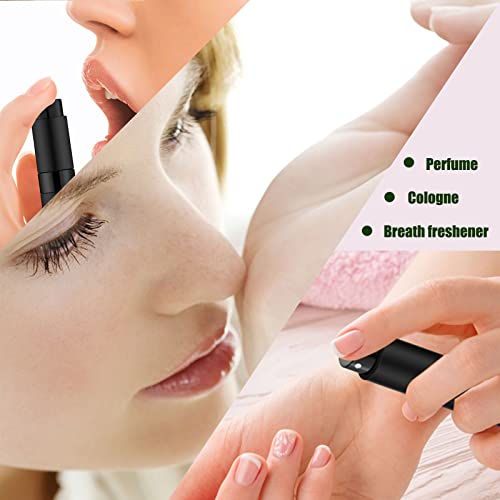 7 PCS Refillable Perfume Atomizer Bottles - Matte Black, 8ml Travel Spray Set