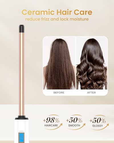 Hoson 1/2 Inch Curling Wand Iron with Long Ceramic Barrel No Clamp - Dual Voltage