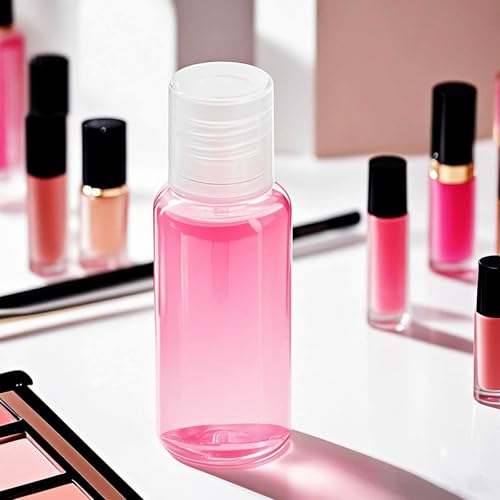 KEILEOHO 80 Pack 1oz/30ml Clear Plastic Flip Cap Bottles, Travel Bottles with Flip Cap, Empty Dispenser Container for Travel Size, Refillable Containers Bottles for Shampoo, Lotion, Cream, Toner