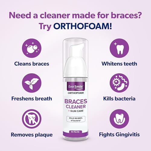 Foam for Braces - Bacteria & Plaque Removal, Fresh Breath, 50ml 2-Pack