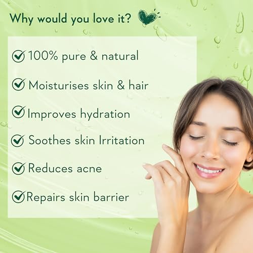 WishCare Pure & Natural Aloe Vera Gel - 200 Ml - Enriched With Vitamin E - Multipurpose Gel for Skin and Hair¡¦