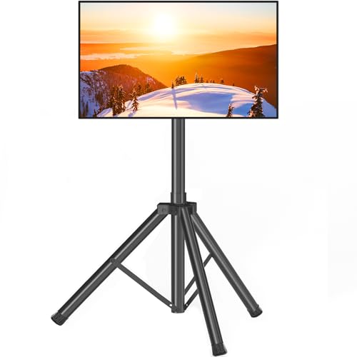 TAVR Tripod TV Stand for 23-75 Inch Flat & Curved Screens No Shelf Adjustable Tilt