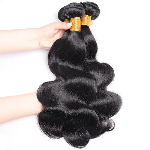 Brazilian Virgin Body Wave Hair Extensions 3 Bundles 18-34 Inch Black #1B