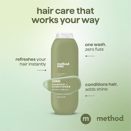 Method Men 2-in-1 Shampoo + Condtioner, Juniper + Sage, 14 Ounces