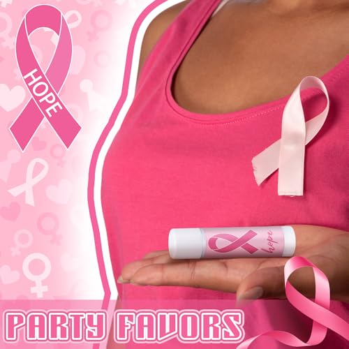 Breast Cancer Awareness Lip Balm Set - Pink Ribbon Party Favors, 50 Pack