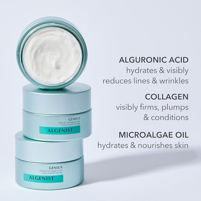 Algenist GENIUS Cleanse & Firm Set ? Melting Facial Cleanser (5 oz) + Face Cream (0.5 oz) ? Vegan Skincare with Alguronic Acid & Microalgae Oil for Radiance, Hydration & Smooth Texture