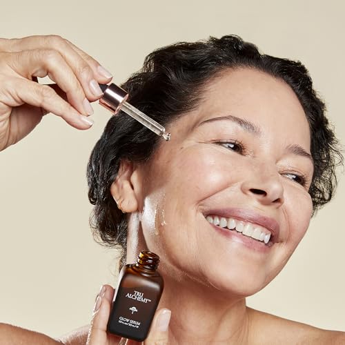Tru Alchemy Vitamin C Glow Serum - Hydrating Anti-Aging Vitamin C Face Serum with Bakuchiol, Glycolic & Lactic Acid, 1 fl oz.