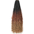 30 Inch Boho Box Braids Hair Set - 8 Packs Synthetic Crochet Hair for Women - Curly Ends, Pre-Looped, Natural Black