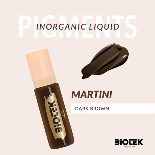 Brows Pigment for Professional Permanent Make Up - Inorganic Liquid - Dark Brown Color- Made in Italy (Martini, 0.50 Fl Oz (Pack of 1))