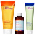 Good Molecules 4.67 Fl Oz Skincare Set – Hydrating Cleanser, Brightening Toner & Light Moisturizer