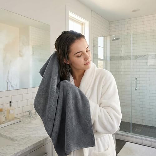 Grey Microfiber Bleach-Resistant Salon Towels 16 x 29 Inches - Pack of 24