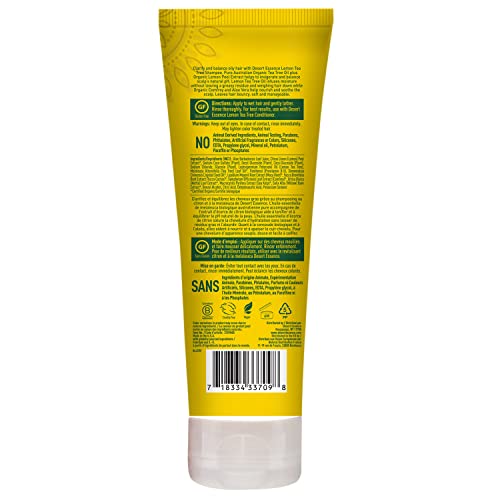 Desert Essence Lemon Tea Tree Shampoo 8 Fl Oz - Pack of 3 with Coconut & Lemon Variants