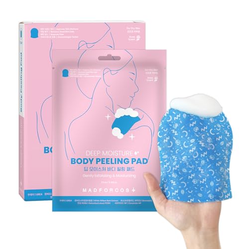 Deep Moisture Korean Body Peeling Pad for Dry Skin – 10 Count, Hydrating Exfoliating Towels